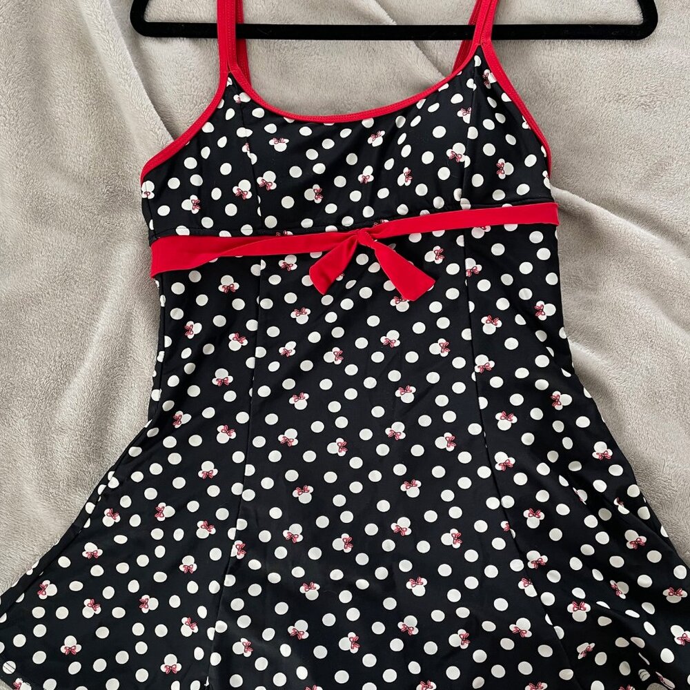 One Piece Swimsuit Disney Parks Women's Minnie Mouse  w/ Skirt Black